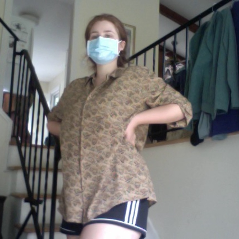 Vintage brown floral blouse